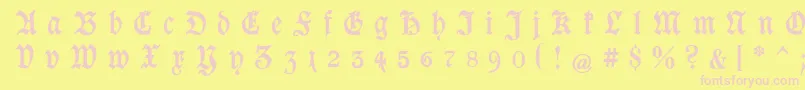 GoeschenGesperrtUnz1a Font – Pink Fonts on Yellow Background