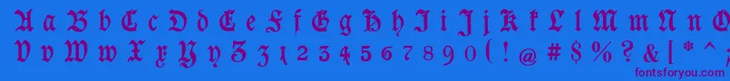 GoeschenGesperrtUnz1a Font – Purple Fonts on Blue Background