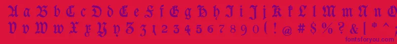 GoeschenGesperrtUnz1a Font – Purple Fonts on Red Background