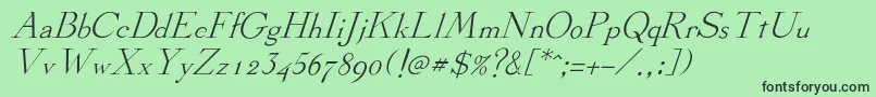 StickeeItalic Font – Black Fonts on Green Background