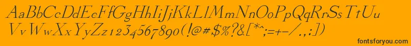 StickeeItalic Font – Black Fonts on Orange Background