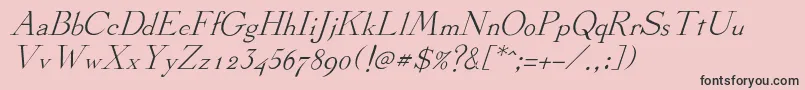 Fonte StickeeItalic – fontes pretas em um fundo rosa