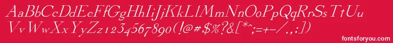 StickeeItalic Font – White Fonts on Red Background