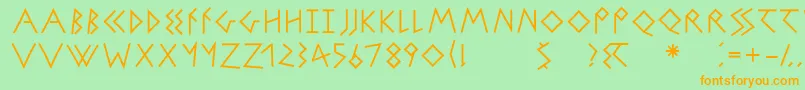 Lisätietoja StrokebornBold-fontista StrokebornBold-fontti – oranssit fontit vihreällä taustalla