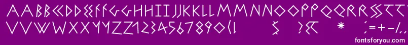 Czcionka StrokebornBold – białe czcionki na fioletowym tle