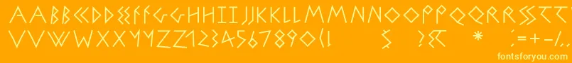 StrokebornBold Font – Yellow Fonts on Orange Background