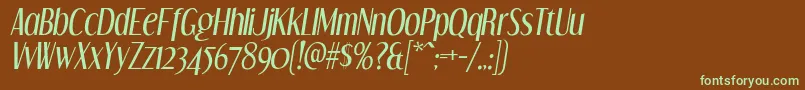 DreamOrphansIt-fontti – vihreät fontit ruskealla taustalla