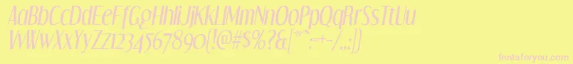 DreamOrphansIt-fontti – vaaleanpunaiset fontit keltaisella taustalla