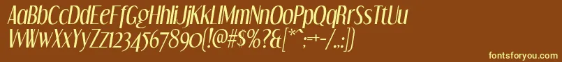 DreamOrphansIt-fontti – keltaiset fontit ruskealla taustalla