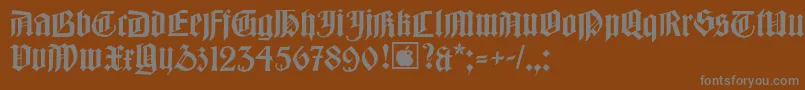 フォントBarlosiusedged – 茶色の背景に灰色の文字