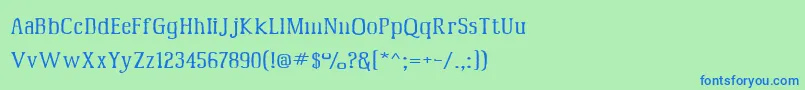 Mcfoodpoisoning5 Font – Blue Fonts on Green Background