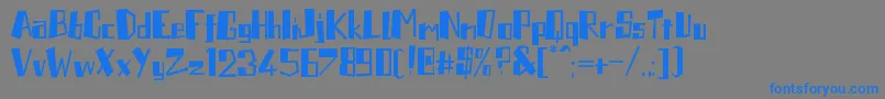 フォントPlantor – 灰色の背景に青い文字