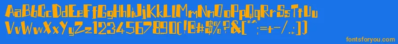 Plantor Font – Orange Fonts on Blue Background
