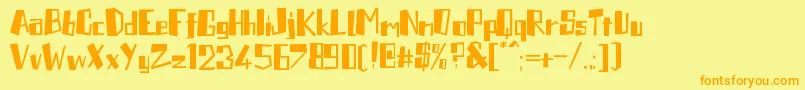Plantor Font – Orange Fonts on Yellow Background