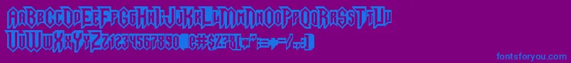 フォントGargoylesNormal – 紫色の背景に青い文字