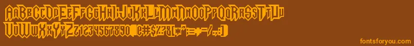 GargoylesNormal Font – Orange Fonts on Brown Background