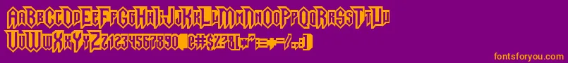 Weitere Informationen zur GargoylesNormal-Schriftart GargoylesNormal-Schriftart – Orangefarbene Schriften auf violettem Hintergrund