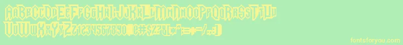 GargoylesNormal Font – Yellow Fonts on Green Background