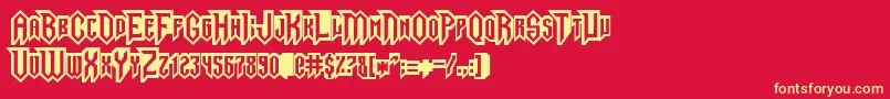 GargoylesNormal Font – Yellow Fonts on Red Background