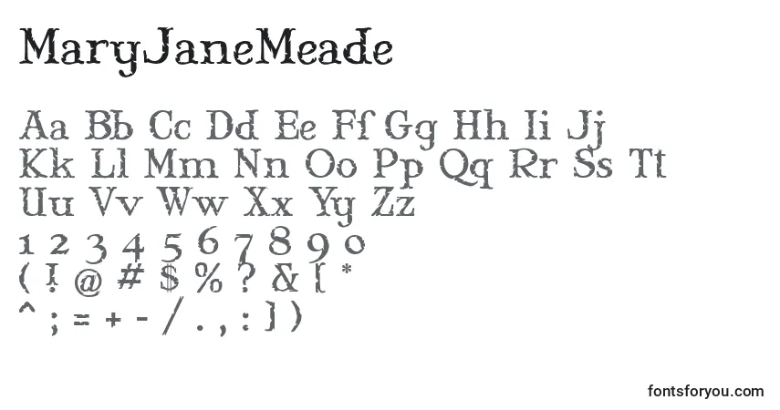 A fonte MaryJaneMeade – alfabeto, números, caracteres especiais