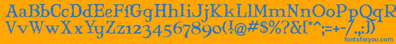 MaryJaneMeade Font – Blue Fonts on Orange Background