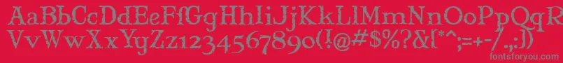 MaryJaneMeade-fontti – harmaat kirjasimet punaisella taustalla