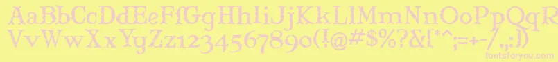 MaryJaneMeade Font – Pink Fonts on Yellow Background