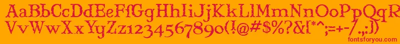 MaryJaneMeade Font – Red Fonts on Orange Background
