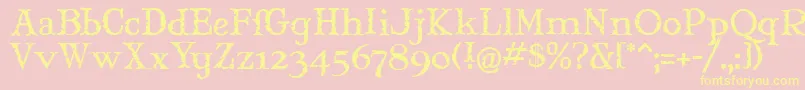 MaryJaneMeade-Schriftart – Gelbe Schriften auf rosa Hintergrund