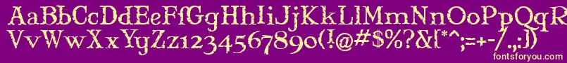 MaryJaneMeade Font – Yellow Fonts on Purple Background