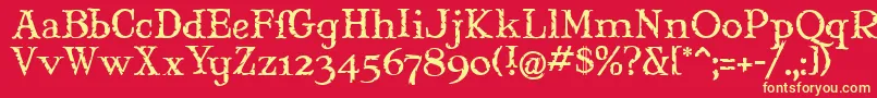 MaryJaneMeade Font – Yellow Fonts on Red Background