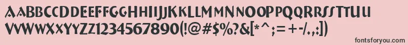 Breme16-fontti – mustat fontit vaaleanpunaisella taustalla
