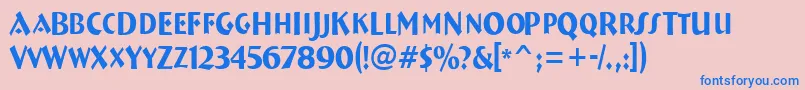 Breme16-fontti – siniset fontit vaaleanpunaisella taustalla