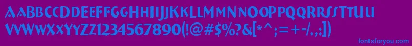 フォントBreme16 – 紫色の背景に青い文字