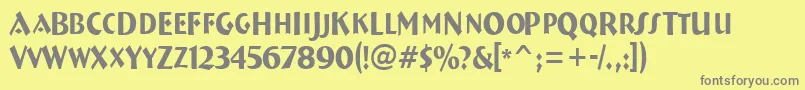 Breme16-fontti – harmaat kirjasimet keltaisella taustalla