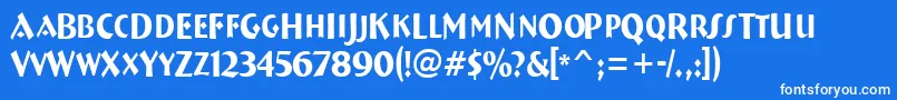 Шрифт Breme16 – белые шрифты на синем фоне