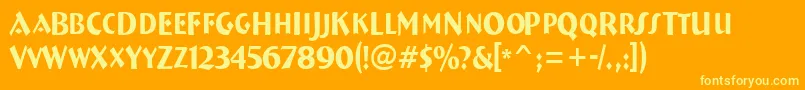 Breme16 Font – Yellow Fonts on Orange Background