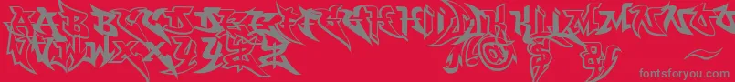 WildbasicFree Font – Gray Fonts on Red Background
