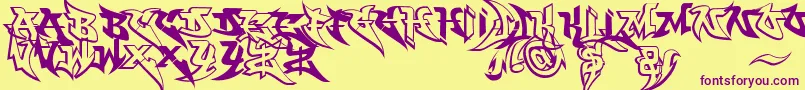 WildbasicFree Font – Purple Fonts on Yellow Background