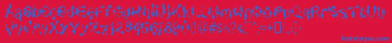 ShamanticsGothick Font – Blue Fonts on Red Background