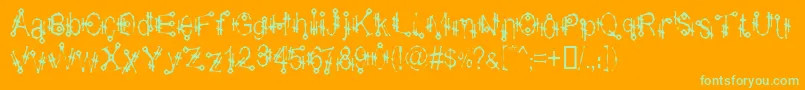 ShamanticsGothick Font – Green Fonts on Orange Background