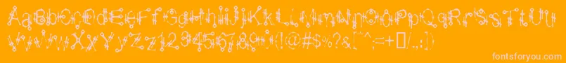 ShamanticsGothick-Schriftart – Rosa Schriften auf orangefarbenem Hintergrund