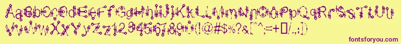 ShamanticsGothick Font – Purple Fonts on Yellow Background