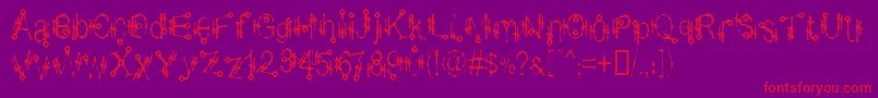 ShamanticsGothick-Schriftart – Rote Schriften auf violettem Hintergrund