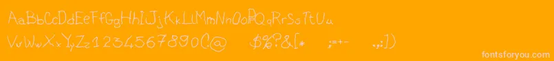 Asilum-Schriftart – Rosa Schriften auf orangefarbenem Hintergrund
