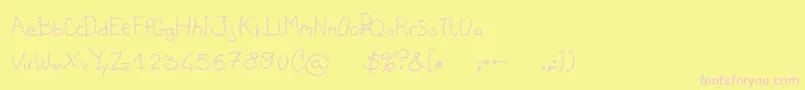 Asilum Font – Pink Fonts on Yellow Background
