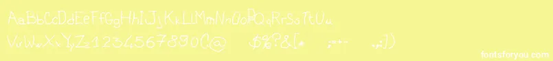 フォントAsilum – 黄色い背景に白い文字