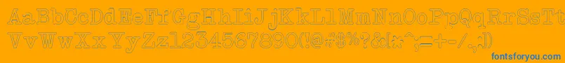 NeobulletinOutline Font – Blue Fonts on Orange Background