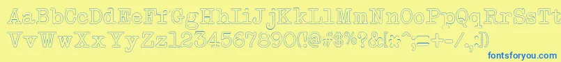 NeobulletinOutline Font – Blue Fonts on Yellow Background