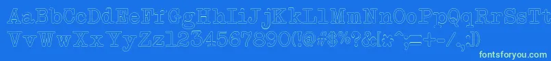 NeobulletinOutline Font – Green Fonts on Blue Background